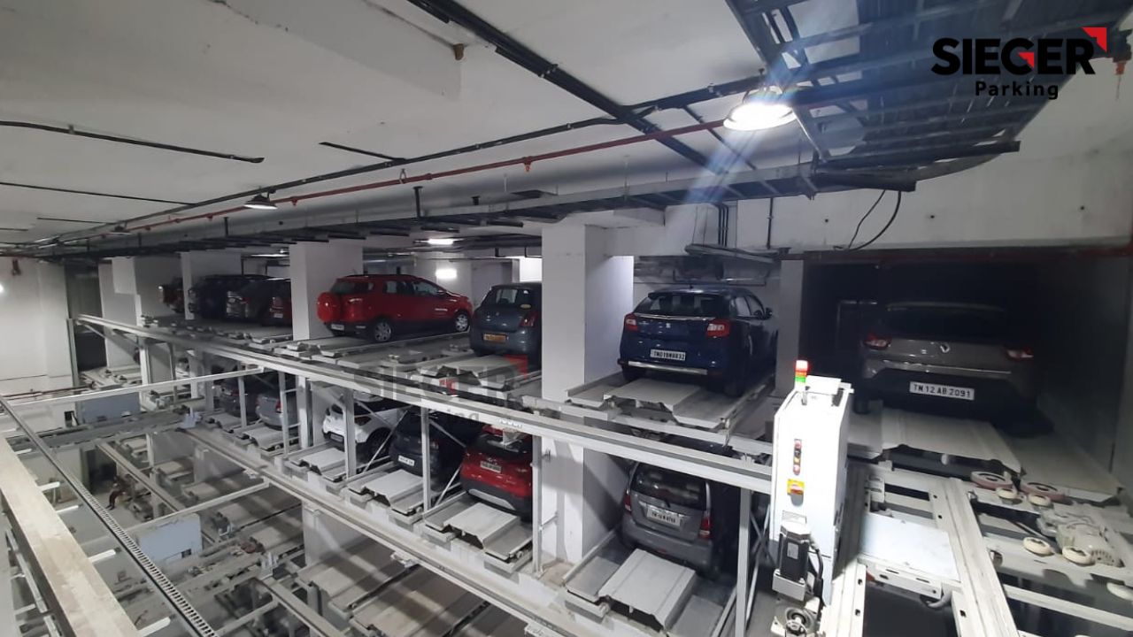 Auto-cart Parking in Chennai with 113 Cars