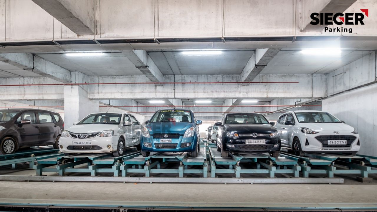 Auto-cart Parking in Chennai with 113 Cars