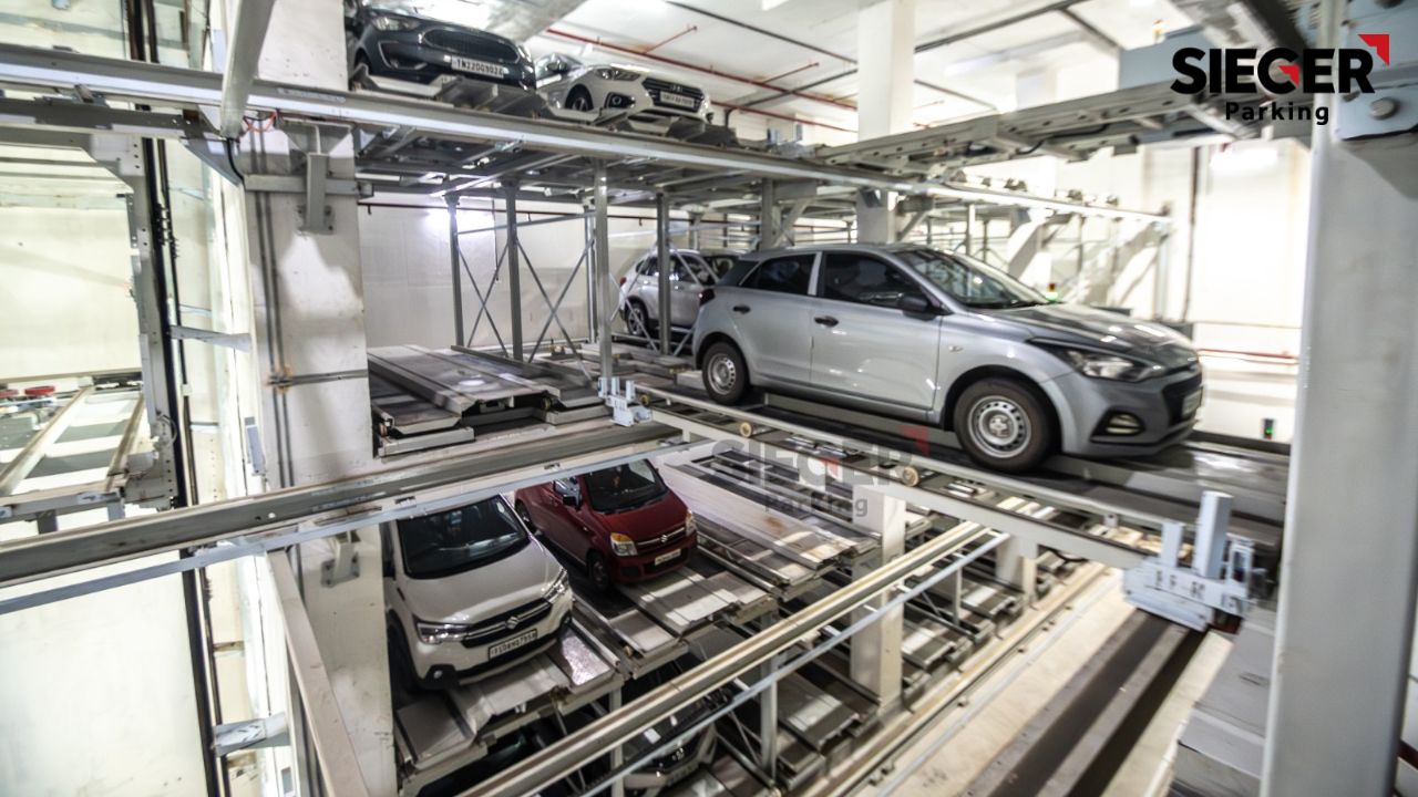 Auto-cart Parking in Chennai with 78 Car Spaces