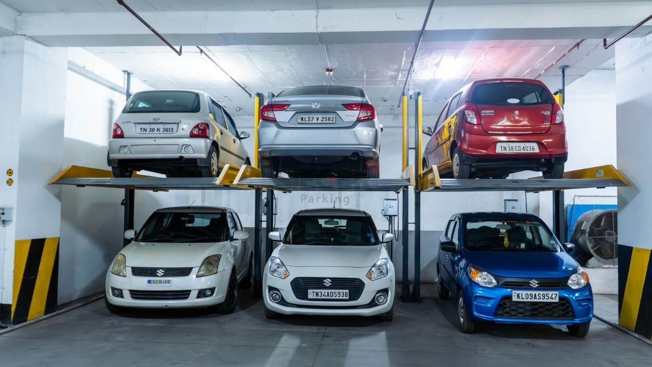 Stack Parking in Coimbatore with 67 Cars