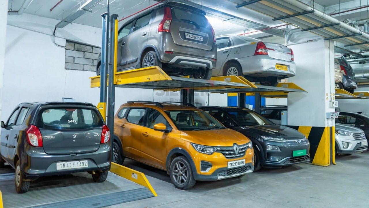 Stack Parking in Coimbatore with 67 Cars
