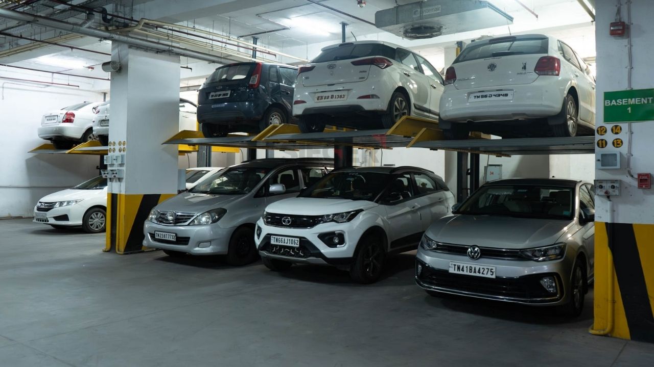 Stack Parking in Coimbatore with 67 Cars