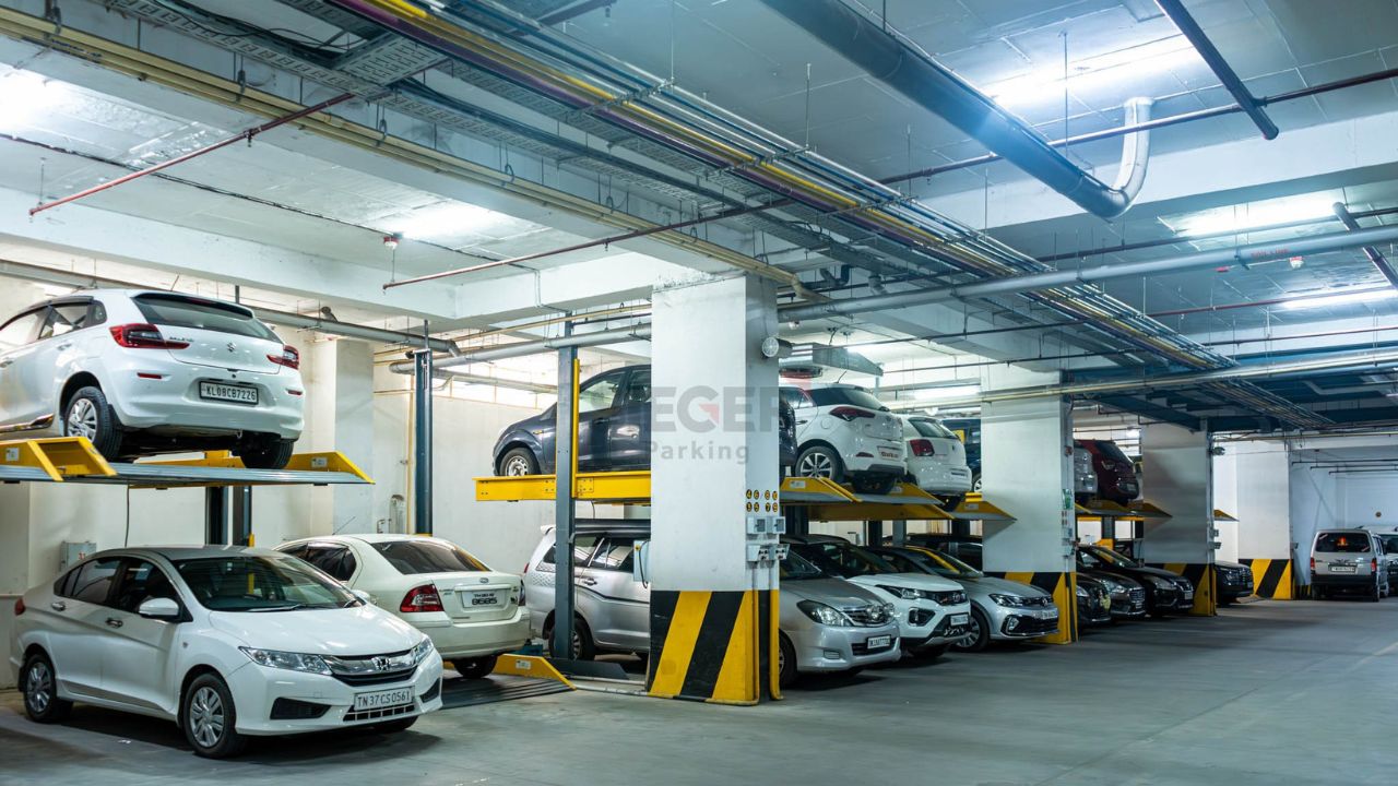 Stack Parking in Trichy with 84 Cars