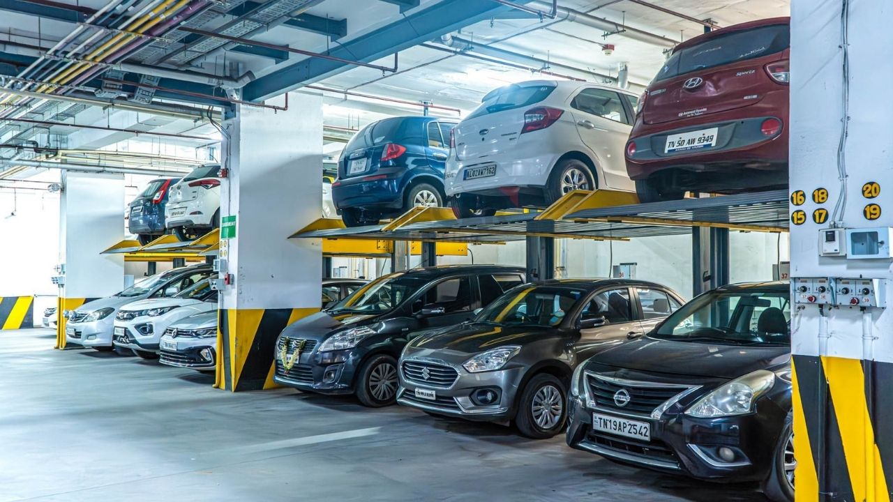 Stack Parking in Coimbatore with 67 Cars