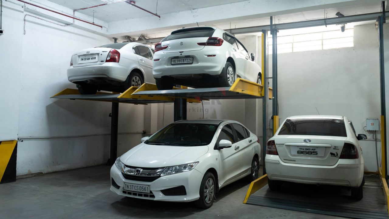 Stack Parking in Trichy with 84 Cars