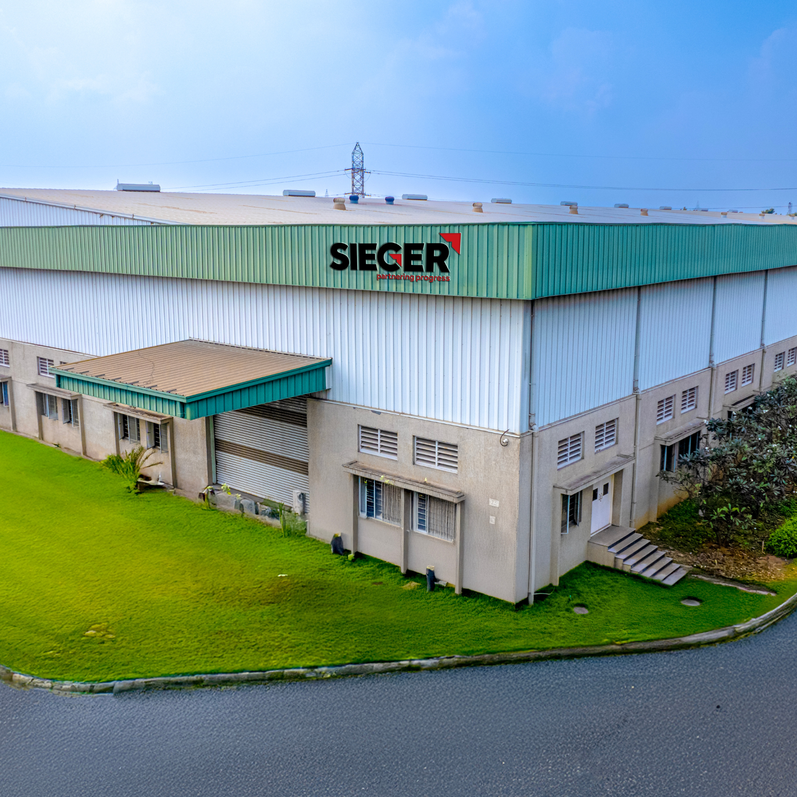 Exterior of the Sieger car parking system manufacturing facility in Coimbatore